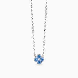 Girocollo Mabina in argento con fiore azzurro Jasmine 553794