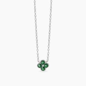 Girocollo Mabina in argento con fiore verde Jasmine 553795