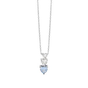 Girocollo Mabina in argento cuori in zirconi e acquamarina sintetica 553762