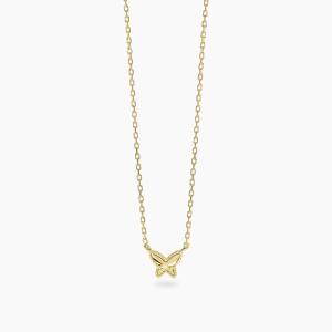 Girocollo Mabina in argento dorato con catena forzatina e farfalla VOIL� 553905 - gallery