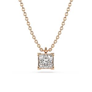 Girocollo punto luce con Diamante Lab Grown 0.72 ct taglio princess 