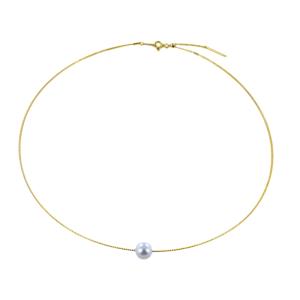 Girocollo rigido in oro giallo con perla di acqua dolce 8.50 - 9.00