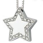 White gold necklace - Star pendant  - gallery