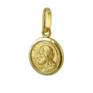 Medaglia Dio ti protegga in oro con Cristo 11 mm