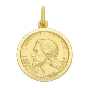 Medaglia Dio ti protegga in oro con Cristo 19 mm