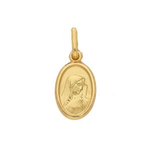 Medaglia Madonna Addolorata in oro giallo 9x12 mm