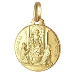 Medaglia Madonna di Pompei in oro giallo 16 mm