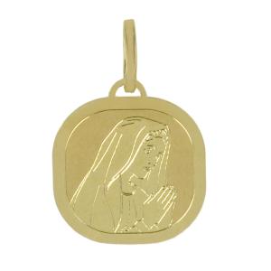 Medaglia Madonna in Preghiera oro giallo 