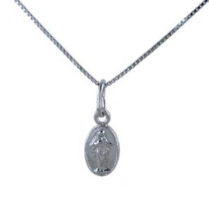 Medaglia Madonna Medjugorje in argento con collana