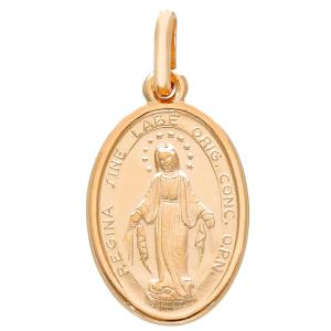 Medaglia MADONNA MIRACOLOSA Media in oro rosa 17x12 mm - gallery