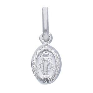 Medaglia Madonna Miracolosa Mini in oro bianco
