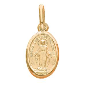 Medaglia Madonna Miracolosa Piccola in oro rosa 9X12 mm - gallery