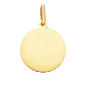 Medaglia per incisione rotonda 15 mm in oro giallo