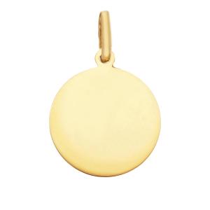 Medaglia per incisione rotonda 15 mm in oro giallo
