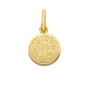 Medaglia San Benedetto in oro giallo 11 mm