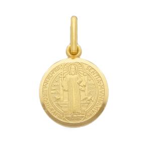 Medaglia San Benedetto in oro giallo 13 mm - gallery
