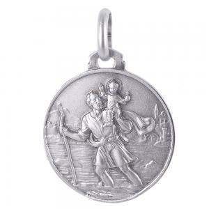 Medaglia San Cristoforo in argento 18 mm - gallery