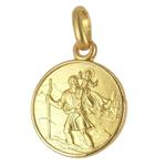 Medaglia San Cristoforo in oro giallo 12 mm