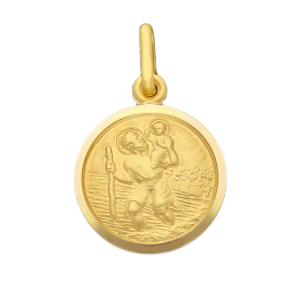 Medaglia San Cristoforo in oro giallo 15 mm - gallery