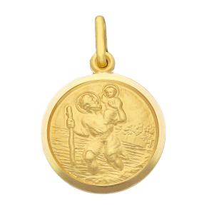 Medaglia San Cristoforo in oro giallo 17 mm - gallery