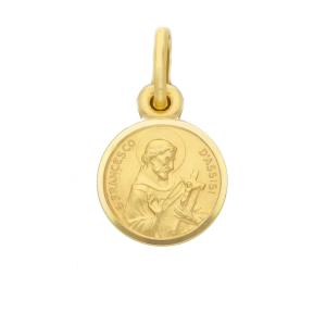 Medaglia San Francesco d'Assisi in oro giallo 11 mm