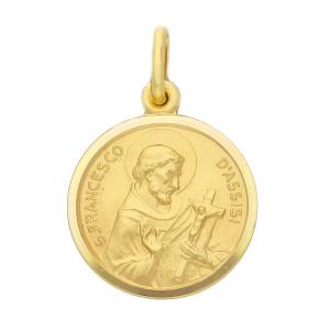 Medaglia San Francesco d'Assisi in oro giallo 17 mm - gallery