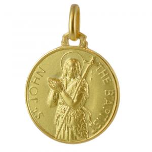 Medaglia San Giovanni Battista in oro giallo 16 mm - gallery