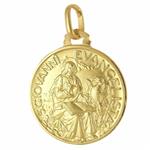 Medaglia San Giovanni Evangelista in oro giallo 14 mm - gallery