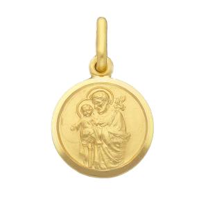 Medaglia San Giuseppe in oro giallo 18 kt 13 mm