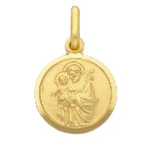 Medaglia San Giuseppe in oro giallo 18 kt 15 mm