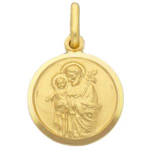 Medaglia San Giuseppe in oro giallo 18 kt 17 mm