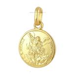 Medaglia San Michele Arcangelo in oro giallo 18 kt 10 mm