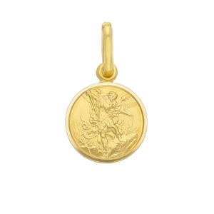 Medaglia San Michele in oro giallo 11 mm