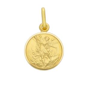 Medaglia San Michele in oro giallo 13 mm