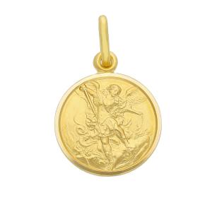 Medaglia San Michele in oro giallo 15 mm