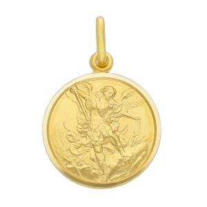 Medaglia San Michele in oro giallo 17 mm