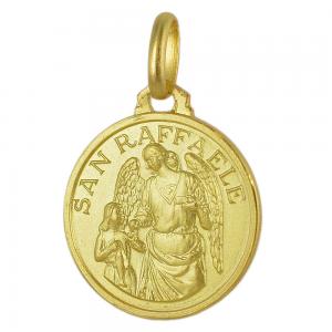 Medaglia San Raffaele 16 mm in oro giallo - gallery