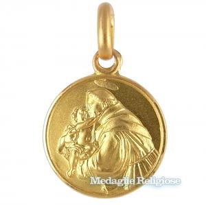 Medaglia Sant Antonio in oro giallo 16 mm