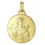 Medaglia Santa Lucia in oro giallo 18 mm - gallery