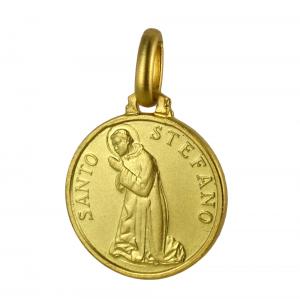 Medaglia Santo Stefano in oro giallo 16 mm