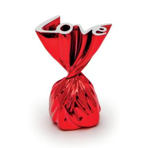 Oggettistica Scultura a forma di cioccolatino con carta rossa H. 12 cm  - gallery