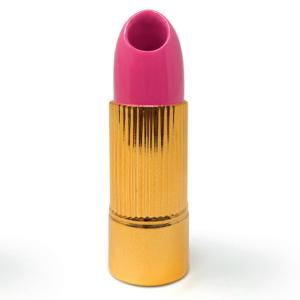 Oggettistica Scultura vaso a forma di rossetto colore oro e fucsia 12 cm  - gallery