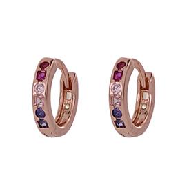 Orecchini a cerchio Arcobaleno Rainbow in argento rosa e Zirconi Cuori Milano