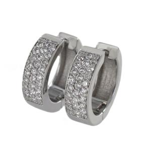 Orecchini a cerchio campanella larga con diamanti 0.67 ct