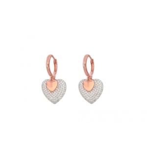 Orecchini a cerchio DOUBLE HEARTBREAKER Cuori Milano
