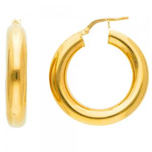 Orecchini a cerchio in argento dorato grandi 42 mm orecchini campanella bombata