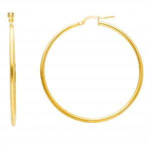 Orecchini a cerchio in argento grandi dorati 44 mm orecchini campanella sottile