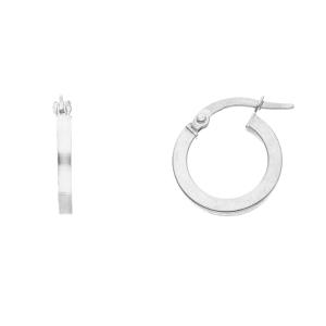 Orecchini a cerchio in oro bianco - campanella piccola 10 mm - gallery