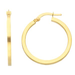 Orecchini a cerchio in oro giallo - campanella media 25 mm