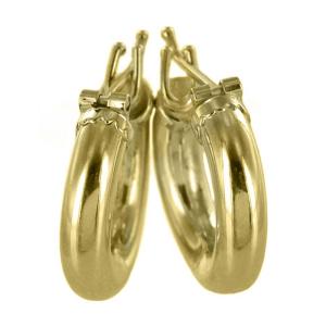 Orecchini a cerchio in oro giallo - campanella piccola 18 mm